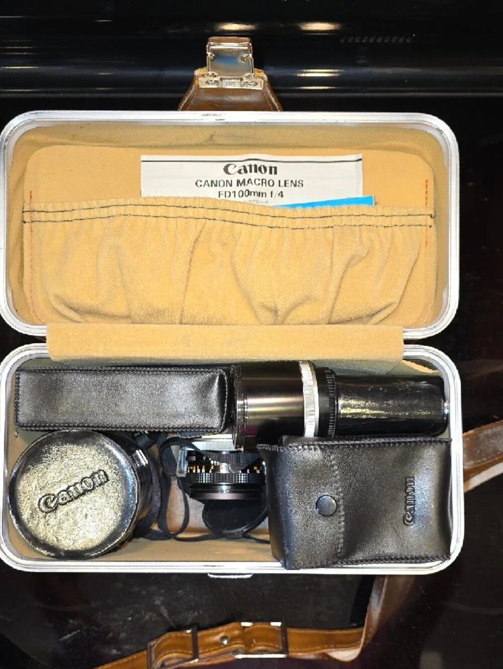 Canon FD100mm f/4 Camera Kit with Black and Silver Bodies & Lenses Vintage